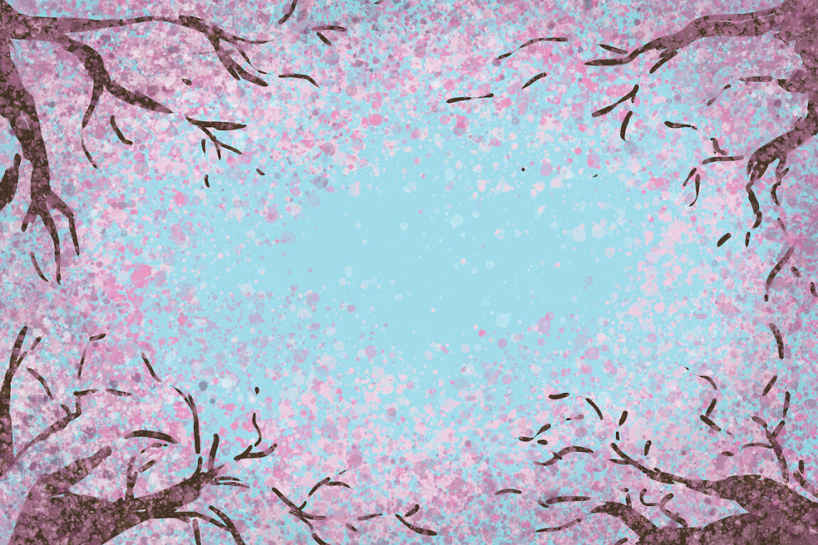Simple cherry blossom illustration