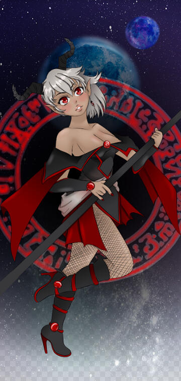 Fan Character Illustration: Red Eyes Dark Magician Girl